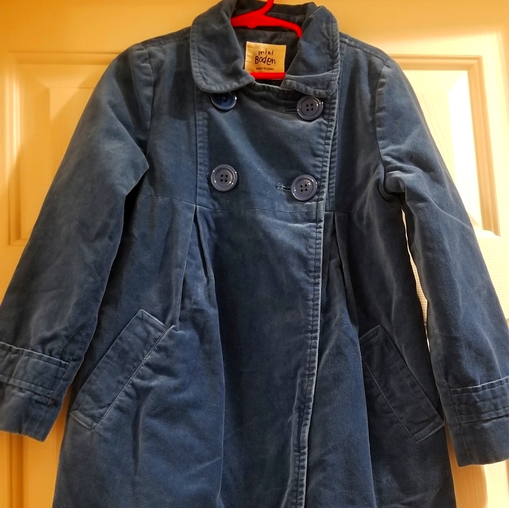 Mini Boden Velvet Peacoat